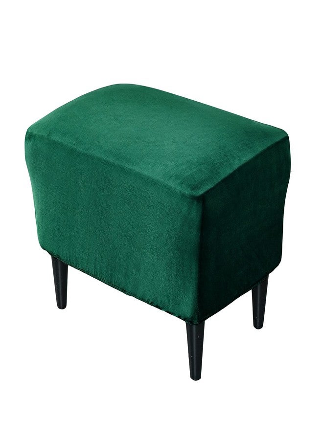 OBCREAT غطاء عثماني مخملي من OBCREAT - غطاء تخزين مستطيل قابل للطي بقاعدة مطاطية - أخضر - Image 1